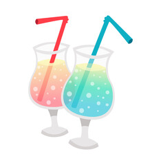 Refreshing Summer Drinks: Two vibrantly colored cocktails with straws, promising a cool and delightful respite.