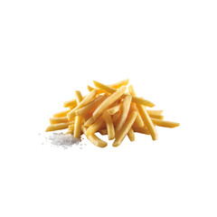 Fototapeta premium Golden French Fries with Salt - Crispy Potato Snack Food