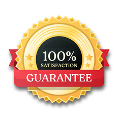 Golden Seal of Assurance: A radiant golden seal embodies the essence of unwavering commitment, proclaiming a 100% satisfaction guarantee, evoking trust and confidence.