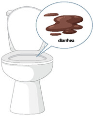 Toilet Illustration with Diarrhea Concept