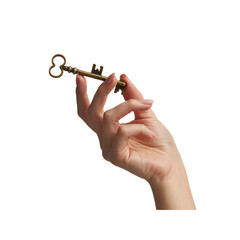 Woman's Hand Holding an Antique Skeleton Key Symbol of Opportunity and Success