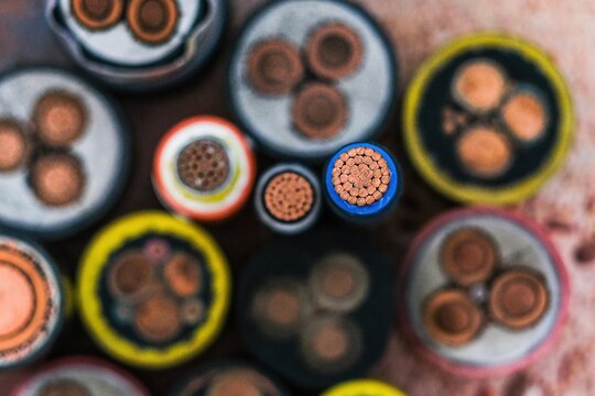 Cross section of high-voltage cable High quality photo