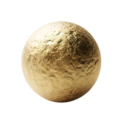 Textured golden sphere against black background