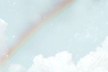 Aesthetic transparent background png, rainbow sky design
