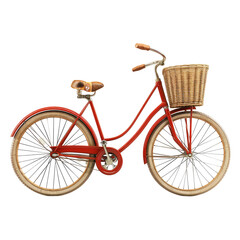 Vintage-style red bicycle with basket