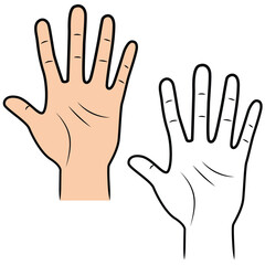 Set of  hand gesture showing number five vector