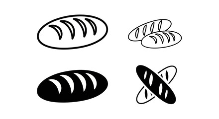 Artisan bread selection: Simple yet elegant illustration, of various artisan bread types for bakery. Representing simplicity, elegance, and natural essence of culinary design