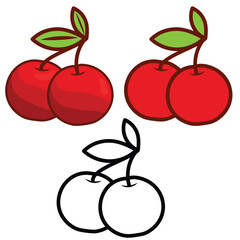 Sweet cherries clipart vector