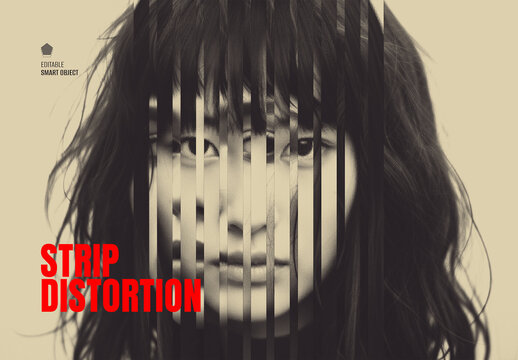 Vertical Strip Distortion Photo Effect