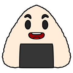 onigiri character illustration hand drawn isolated vector