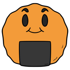 senbei character illustration hand drawn isolated vector