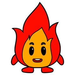 fire character illustration hand drawn isolated vector