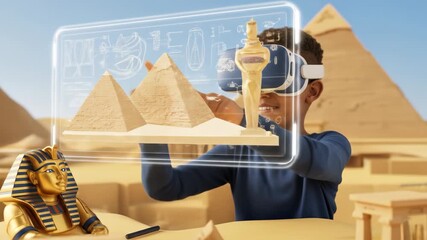Virtual reality experience of ancient egyptian pyramids engaging educational technology for kids