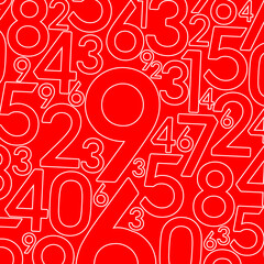 white numbers are overlaid from top to bottom on red background, banner, template, number, background, web, object, copy space