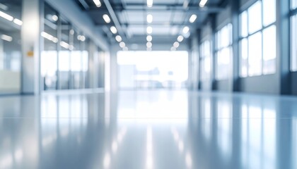 Modern white hallway with large and abundant natural light bright