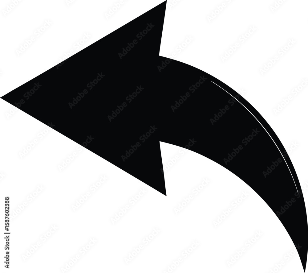Poster Simple black reply arrow silhouette design for digital and print communication and user interface elements