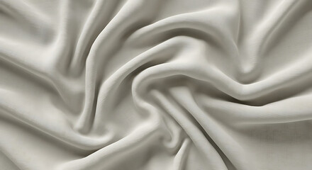 Obraz premium Close-up view of soft, light gray fabric draped in flowing folds.