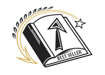 Black Book Best Seller Icon Gold Arrow Star bestseller