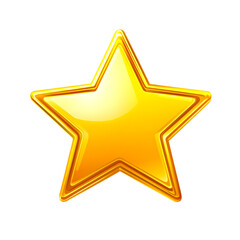 Obraz premium Gleaming golden star illustration on a transparent background, perfect for adding a touch of sparkle and magic to any design project.