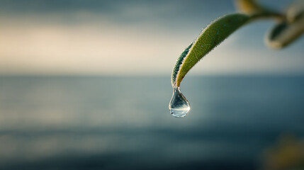 water drop on leaf. Generative AI