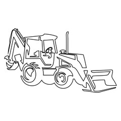 backhoe loader Icon line