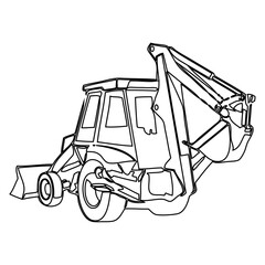 Naklejka premium backhoe loader Icon line_1