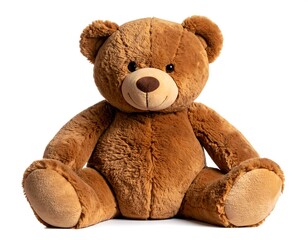 Obraz premium Plush brown teddy bear sitting