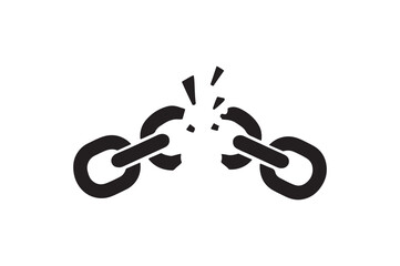 Obraz premium Broken price chain silhouette vector art illustration on white background
