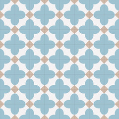 Light Blue Floral Tile Pattern with Soft Geometric Design