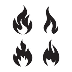 Fire icon vector set. Fire flame symbol