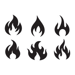 Fire icon vector set. Fire flame symbol