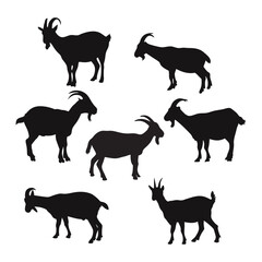 goat silhouettes set