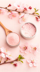 Blossom Pink Powder Still Life Springtime Skincare Harmony