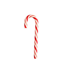 Festive peppermint candy cane on black