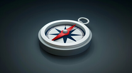 3d cartoon icon of a small compass