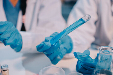 Modern Empty Science Laboratory With Microscopes, Test Tubes And Other Laboratory Equipments