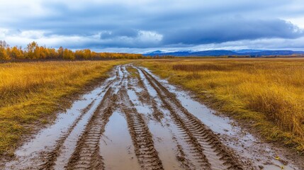 Autumnal mud path