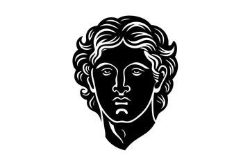Vector art of silhouette of face of a man           
