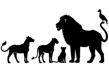 Vector art of silhouette of   animals 