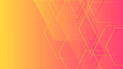 Bright abstract background featuring  hexagon outlines.