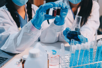 Modern Empty Science Laboratory With Microscopes, Test Tubes And Other Laboratory Equipments