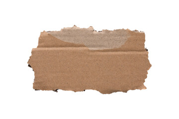 torn or ripped brown cardboard paper isolated on transparent png background,realistic piece of torn...