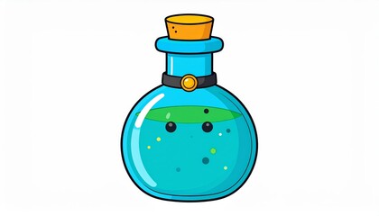 Magic potion bottle or Halloween witch elixir and poison drink