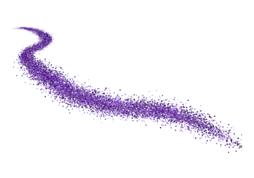 Abstract purple particle wave on transparent background, PNG