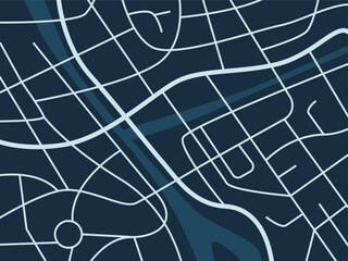 Street map of town, fictional city map illustration