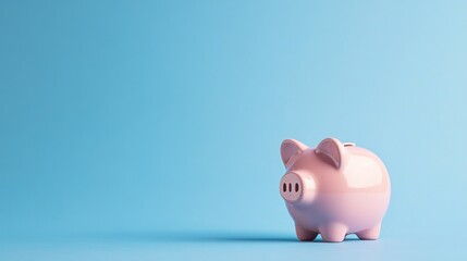 Pink piggy bank savings concept