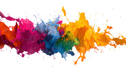 Colorful paint splash, isolated on transparent background