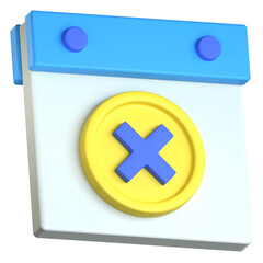 Obraz premium Calendar Date Flat Vector 3D Icon Colorful Design