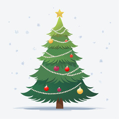 Fototapeta premium Traditional Xmas Tree, Classic Christmas Holiday Icon