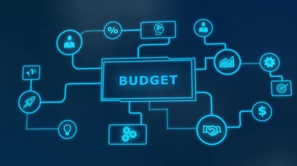 Budget planning business finance concept on virtual screen interface. Business, technology, internet and networking concept. Business digital background - Powered by Adobe